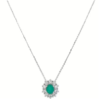Necklace Bliss Woman in White Gold Smeraldo 0.35 Ct 20096551 - 20096551